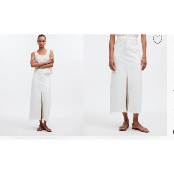 Madewell Dresses & Skirts - Madewell $110 The Rilee Denim Midi SKirt White Size 33 NQ802